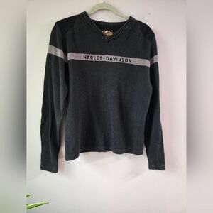 Harley-Davidson Black and Gray Men's Sweater